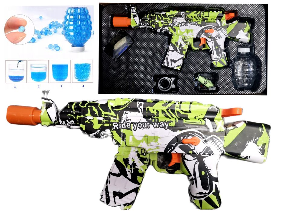 Pistolet zabawka Karabin na kulki żelowe LED