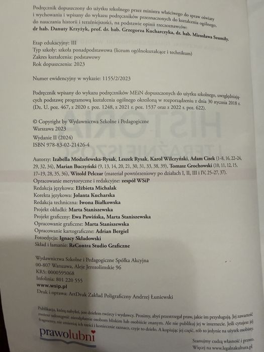 Podręcznik do HiTu klasa 2  Historia i Teraźniejszość