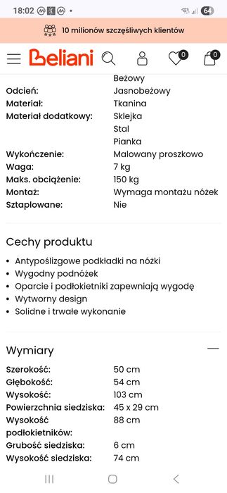 Beżowe hokery Beliani 4szt