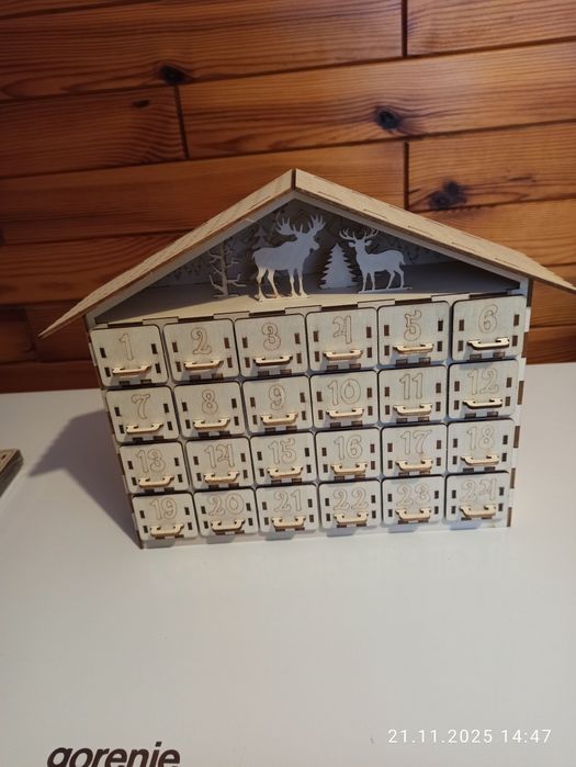 Kalendarz adwentowy drewniany