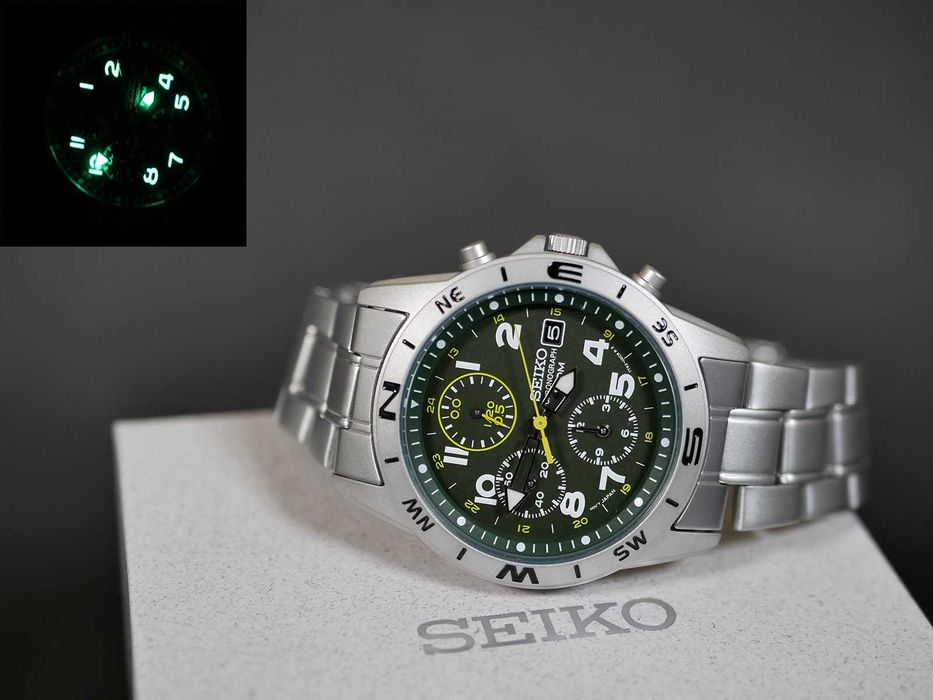 Seiko SND377P Green Metal з браслетом