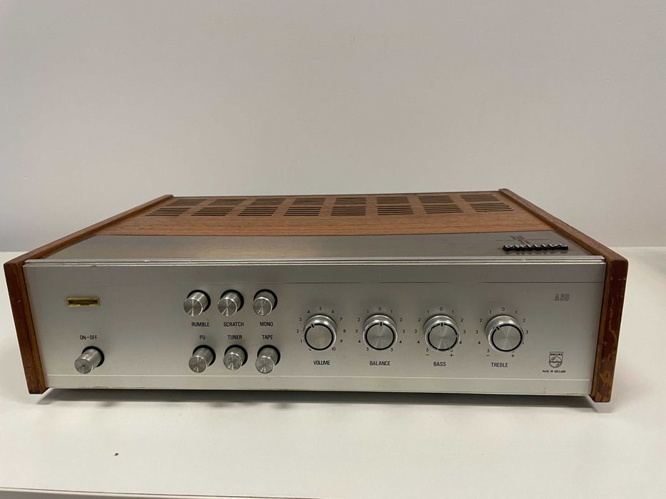 Wzmacniacz tranzystorowy Philips  22-RH-590, 2x15W, 1969r, vintage