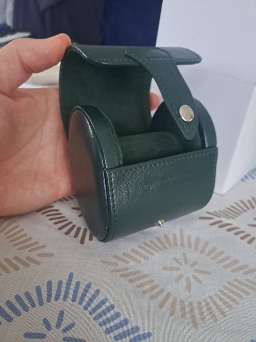 Zielone pojedyncze etui / pudełko podrozne na zegarek