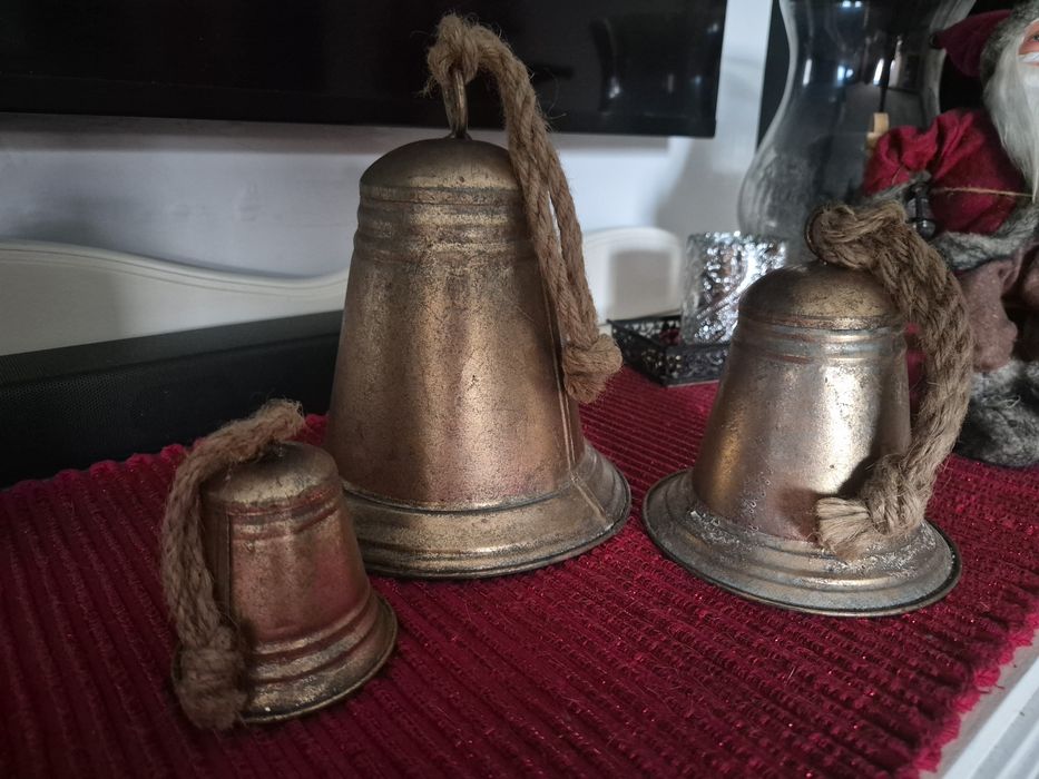 Dzwony dekoracyjne metalowe 3 szt