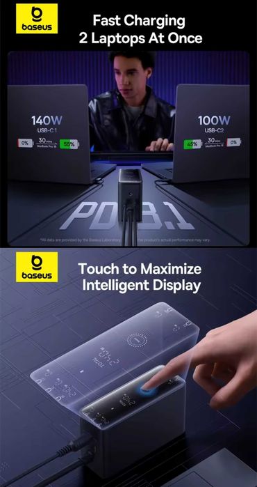 Інтелектуальна зарядна станція Baseus 240W GaN Charger 5-в-1 НОВА