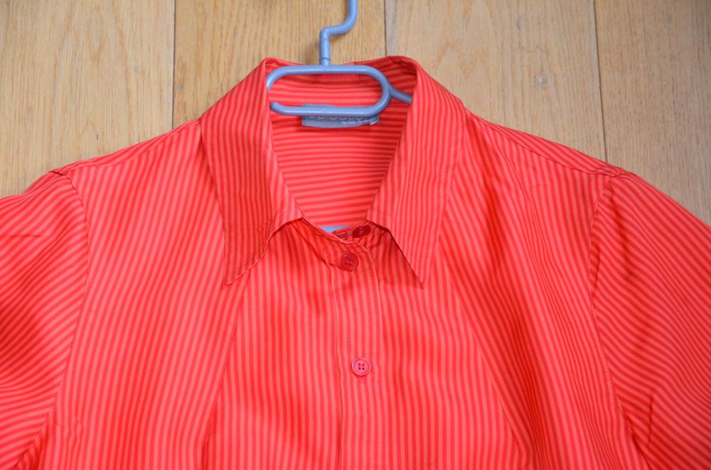 piękna koszula 100% Silk jedwab 42/44 czerwono-pomarańczowa