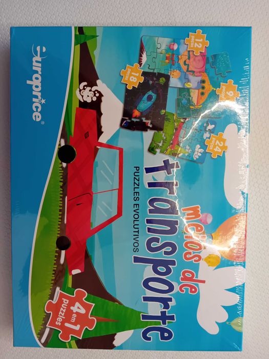 Puzzles evolutivos  4 em 1 - Meios de transporte