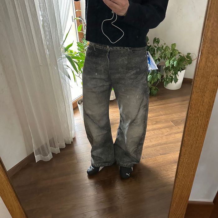 Baggy bootcut flared washed acne racer opium широкі опіум джинси y2k