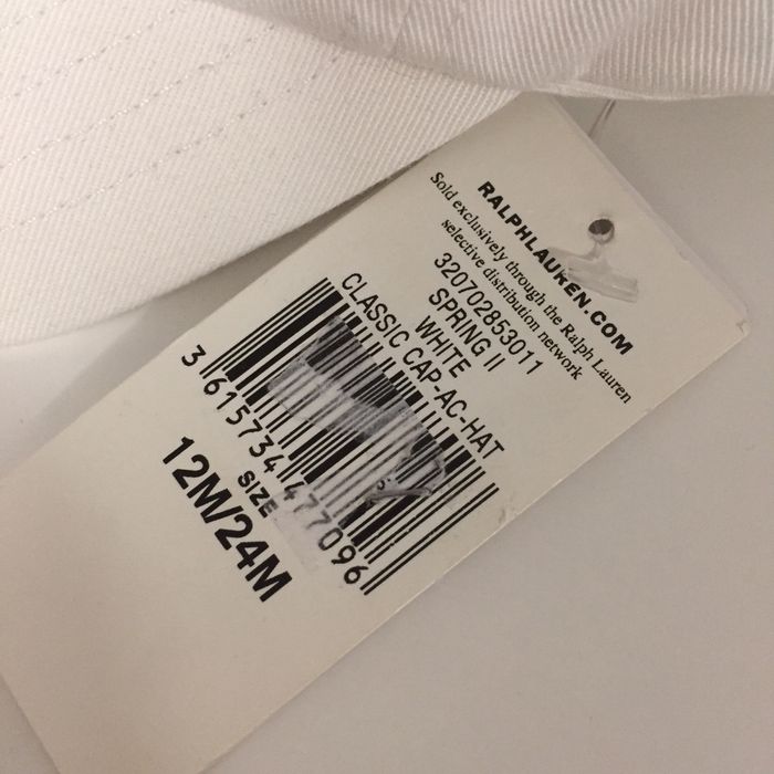 Czapka z daszkiem Polo Ralph Lauren 12/24 48 cm Nowa Biała