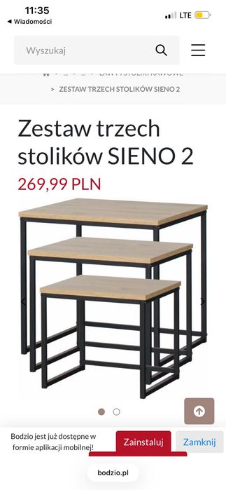 Zestaw stolików nowe!