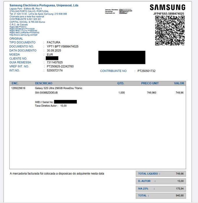 Samsung Galaxy S25 Ultra 256GB Rosa Dourado EXCLUSIVO - GARANTIA 2028