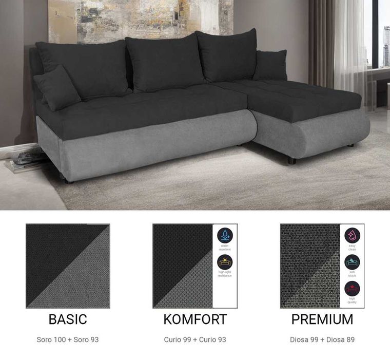 Narożnik z funkcją spania Nela / Różne kolory / Raty / SZYBKA DOSTAWA!