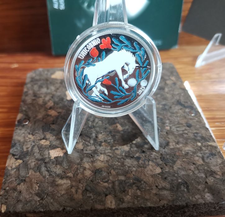 Moeda em  prata proof "Unicórnio"