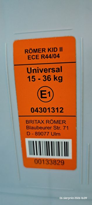 Britax Römer, model Kid II w kolorze czerwonym