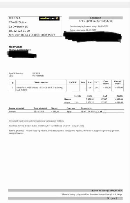 Sprzedam iphona 15 128gb