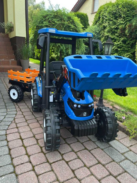 Olbrzymi Traktor na akumulator z przyczepą 24V Moc 400W PILOT KOPARKA