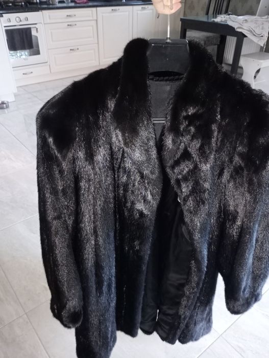 r. L-xl Blackglama norki naturalne futro z norek