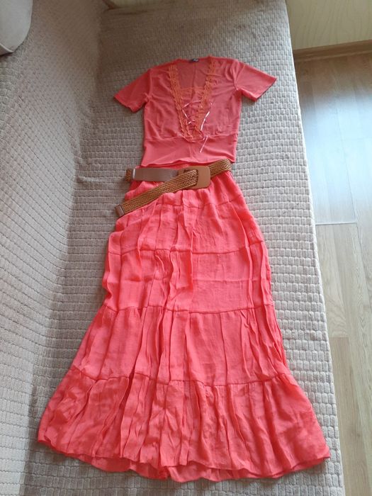 Спідниця на літо OLKO, р.L з паском + блузка