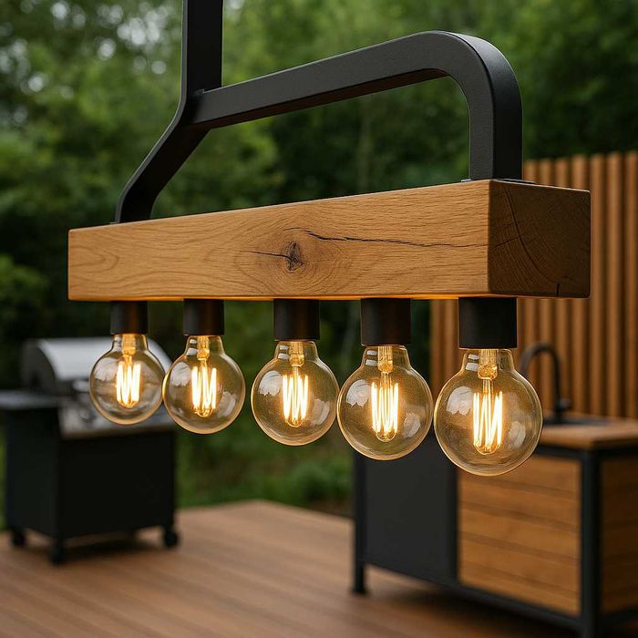 Lampa z drewna handmade •LED Smart sterowanie z aplikacji • Eco loft