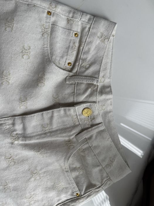 Spodnie jeans celine size s biale zloto