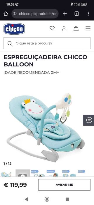 Espreguiçadeira Chicco c/ gravador de voz,c/ vibração-NOVA c/ garantia