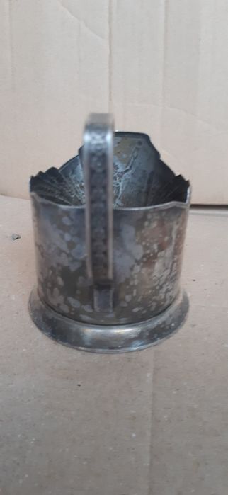 Підстаканник мельхіоровий.