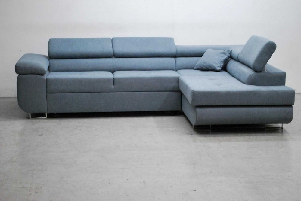 ROS 89 DESIGN NOWOCZESNY NAROŻNIK z funkcja spania pojemnik tkanina