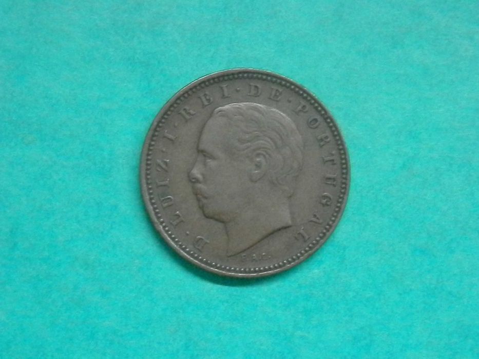 1157 - Luís I: V réis 1882 bronze, por 9,00