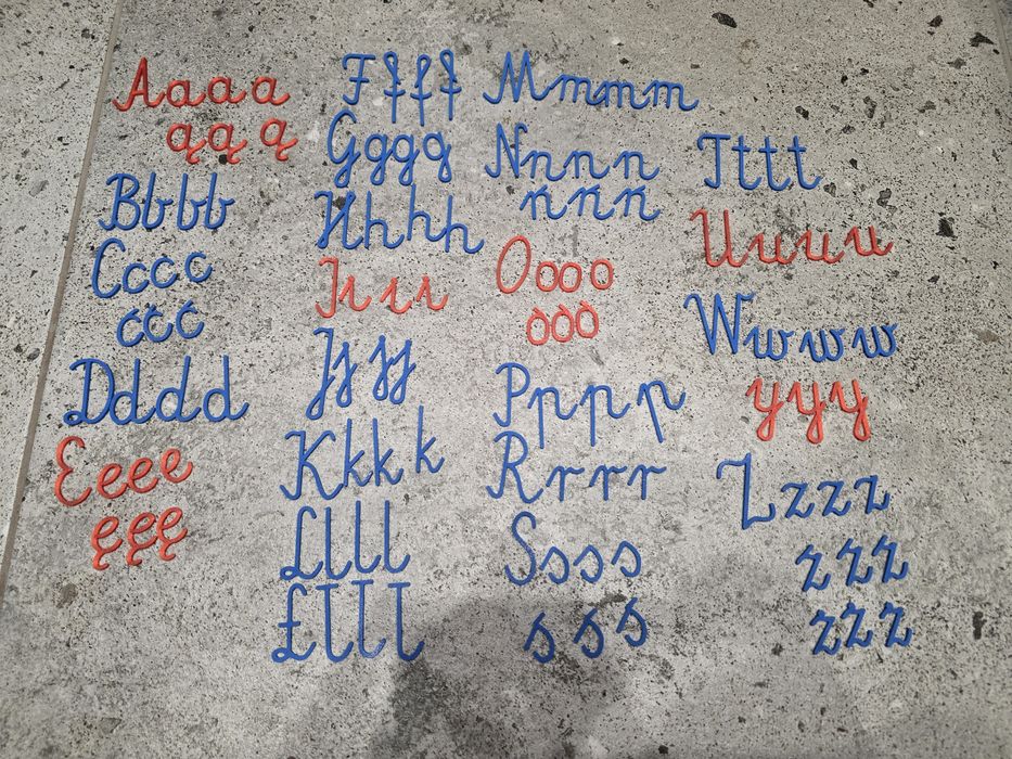 Ruchomy alfabet Montessori - polskie litery pisane, samogłoski i spółgłoski