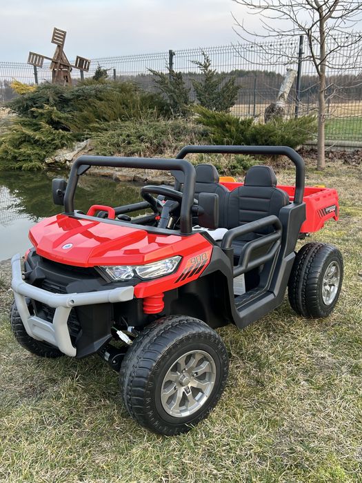 Auto na akumulator Ciężarówka Wywrotka 4x4 Miękkie koła Skóra Pilot