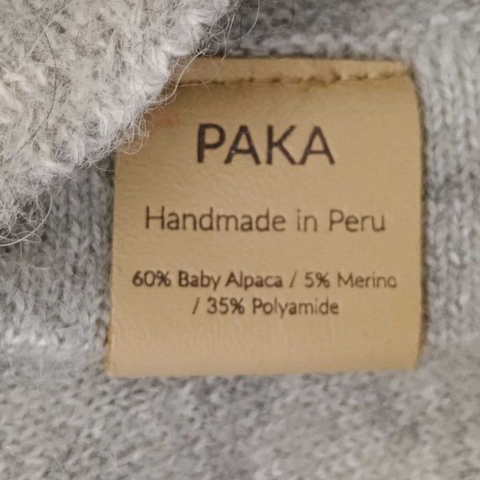 PAKA ,серый худи из альпаки, размер S, ручная работа, Перу