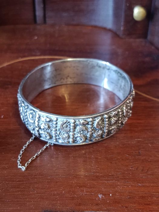 Pulseira Prata Portuguesa Contrastada 833 6,2 cm 27 gr Antiga Nova