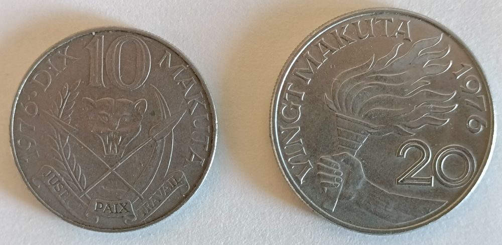 Moedas África - Congo, Zaire, CFA (Franco Central Africano) e Zimbábue