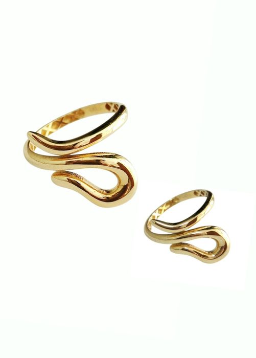 Złoty pierścionek 585 otwarty gładki wąż żmija r 19