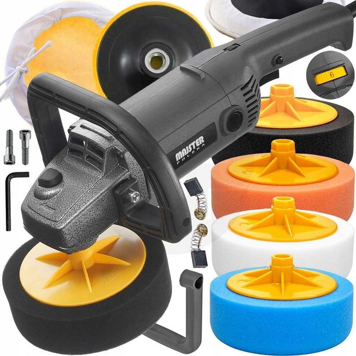 Polerka Samochodowa Szlifierka Z Regulacją Obrotów 2600w + 4x Gąbka