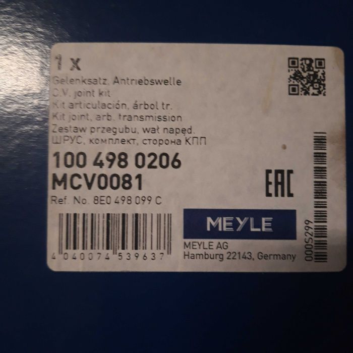 Przegub do audi A4(B6,B7) A3 / Seat Exseo