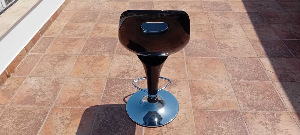 Banco de bar giratório com encosto e altura ajustável Vintage anos 80