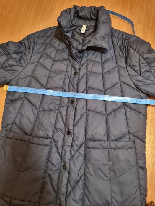 Granatowy pikowana długa kurtka rozm. 36