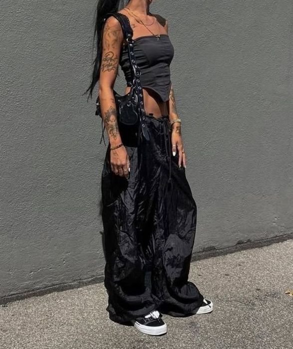 Широкие парашюты Motel штаны y2k