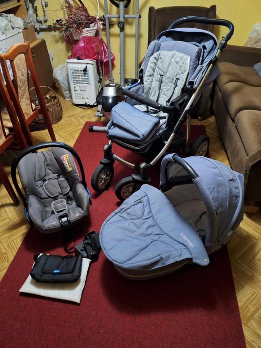 Wózek dziecięcy 3w1 Baby Design Lupo + fotelik samochodowy i śpiworek
