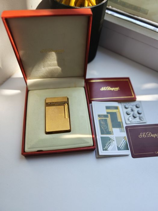 Винтажная зажигалка S.T. Dupont Paris — редкий комплект, оригинальная коробка и документы dupont ligne 1  дюпонт dunhill pierre cardin ronson