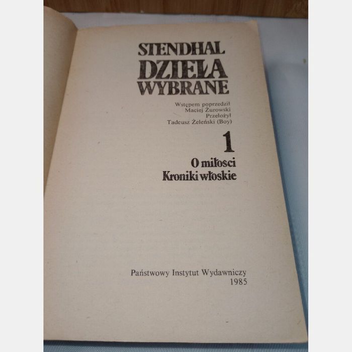 Dzieła wybrane. T.1. Stendhal