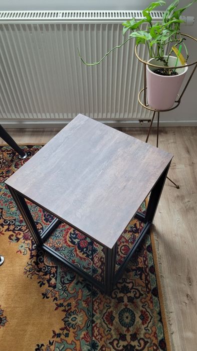 Stolik kawowy loft loftowy metalowy industrial czarny wysoki