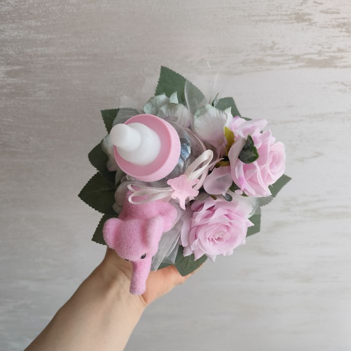 Flowers box prezent na narodziny chrzest dla dziewczynki