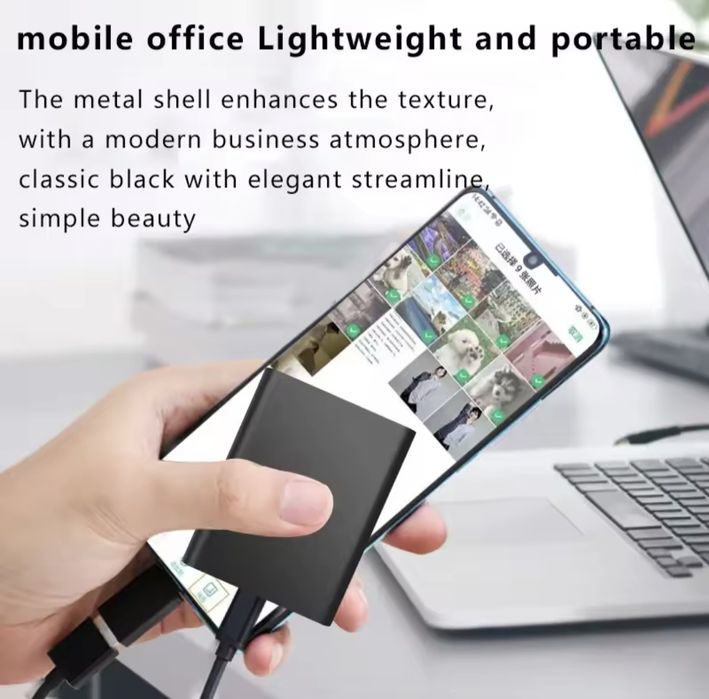 Портативний зовнішній жорсткий диск SSD 1TB міні накопичувач