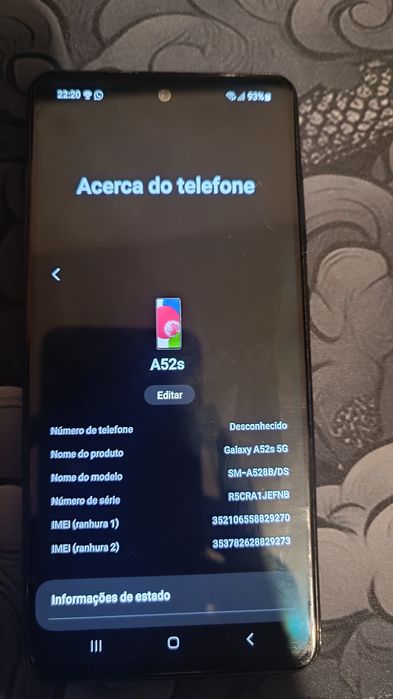 Samsung a52s 5g com película