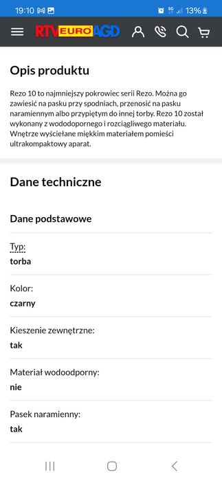 Pokrowiec Lowepro Rezo 10 nowy