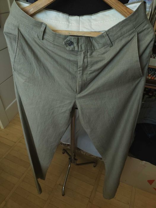 Джинсы (chino лён Puro Lino Italy w32 olive.
