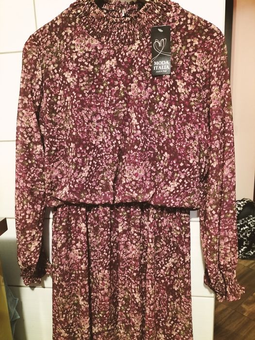 Sukienka włoska Italia Moda s/m kwiaty butik