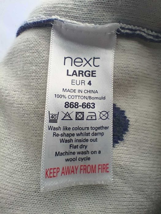 Sweter damski niebieski w grochy/kropki z krótkim rękawem, Next L